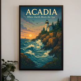 Acadia Where Earth Meets the Sea Poster
