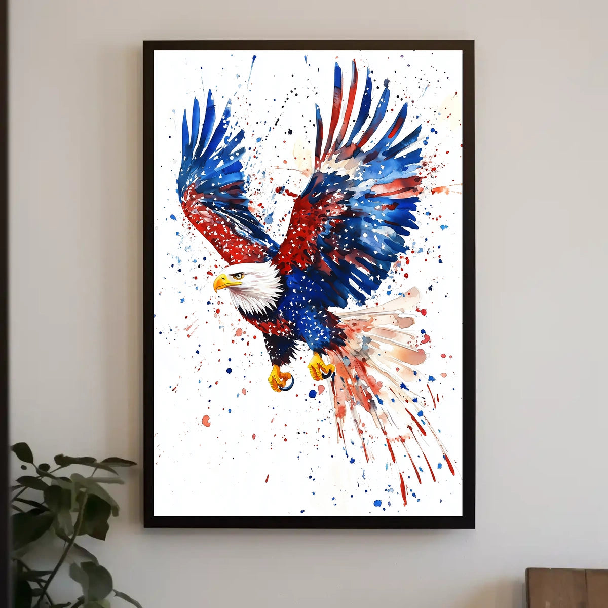 powerful bald eagle flying Poster