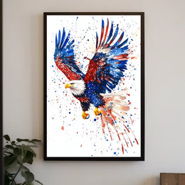 powerful bald eagle flying Poster