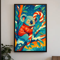 Cozy Koala Christmas Poster