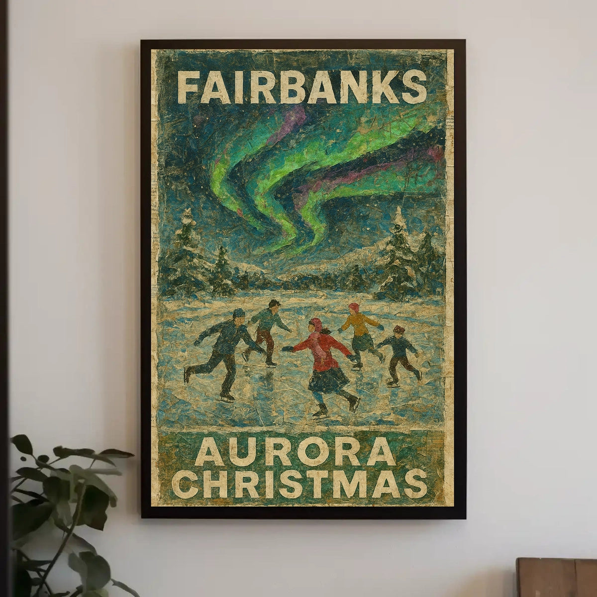 Fairbanks Aurora Christmas Poster