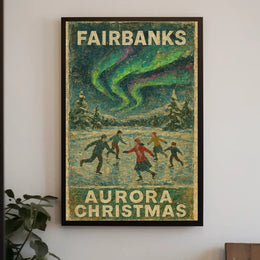 Fairbanks Aurora Christmas Poster