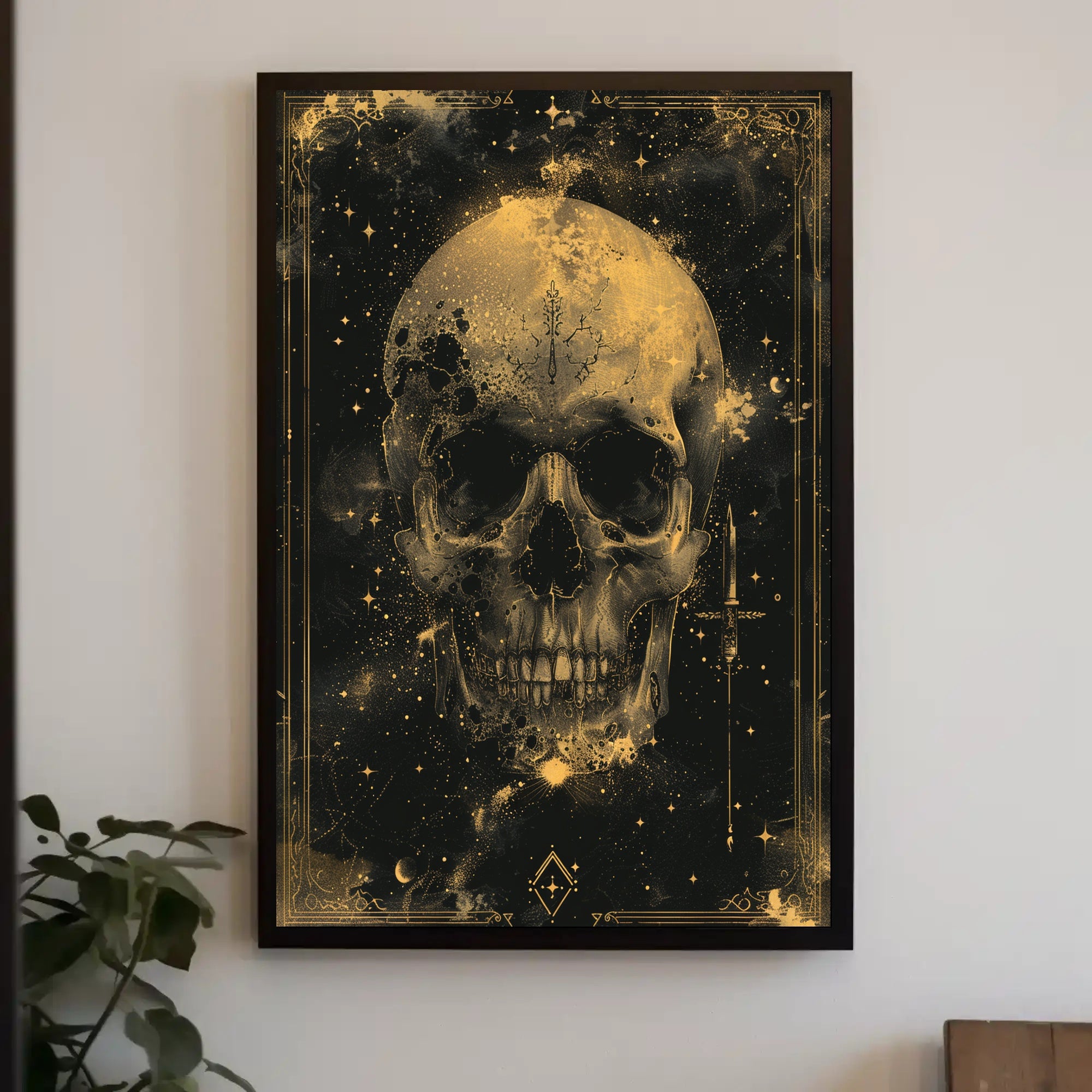 Cosmic Skull: Mystical Celestial Art Poster PosterGoat
