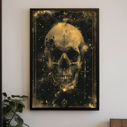 Cosmic Skull: Mystical Celestial Art Poster PosterGoat