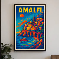 Amalfi Pop Poster Bold Coastal Print For Living Rooms