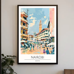 Nairobi Cityscape Illustration Poster PosterGoat