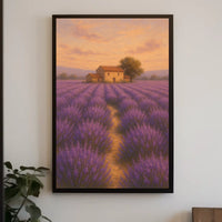 Lavender Fields at Sunset Poster