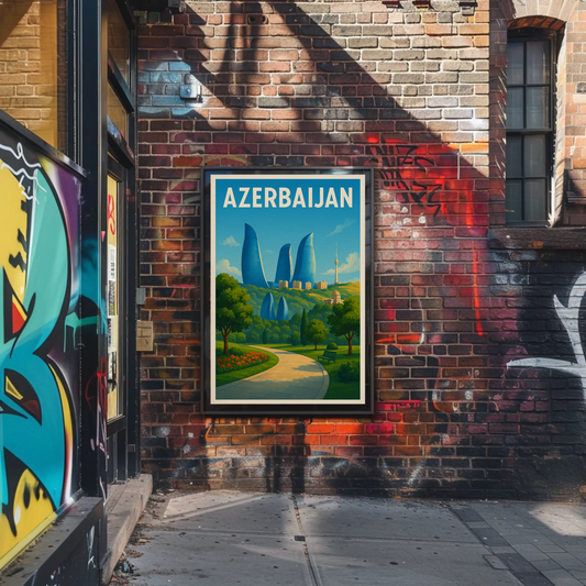 Majestic Azerbaijan Cityscape, Landmarks and Culture Travel Poster