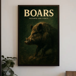 Boars Untamed and Fierce Poster