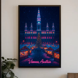 Vienna Christmas Market Vintage Cozy Poster