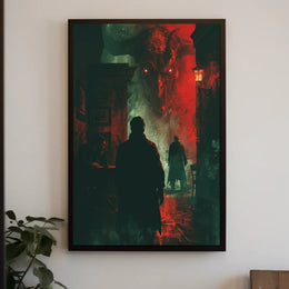 Dark Gothic Horror Scene with Investigators – Fantasy or Mythology Poster PosterGoat