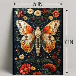 Vibrant Butterfly and Botanicals Artistic Poster