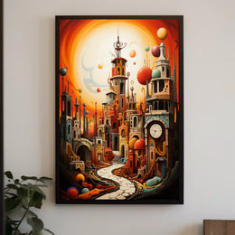 Surreal Dreamlike Cityscape Fantasy or Mythology Poster