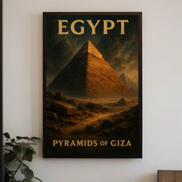 Giza Pyramids Vintage Travel Poster