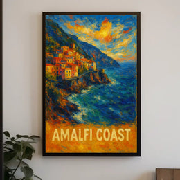 Amalfi Coast Poster Wall Art Scenic Coastal Print Decor