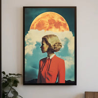 Lunar Portrait Poster Surreal Moon Wall Art Print