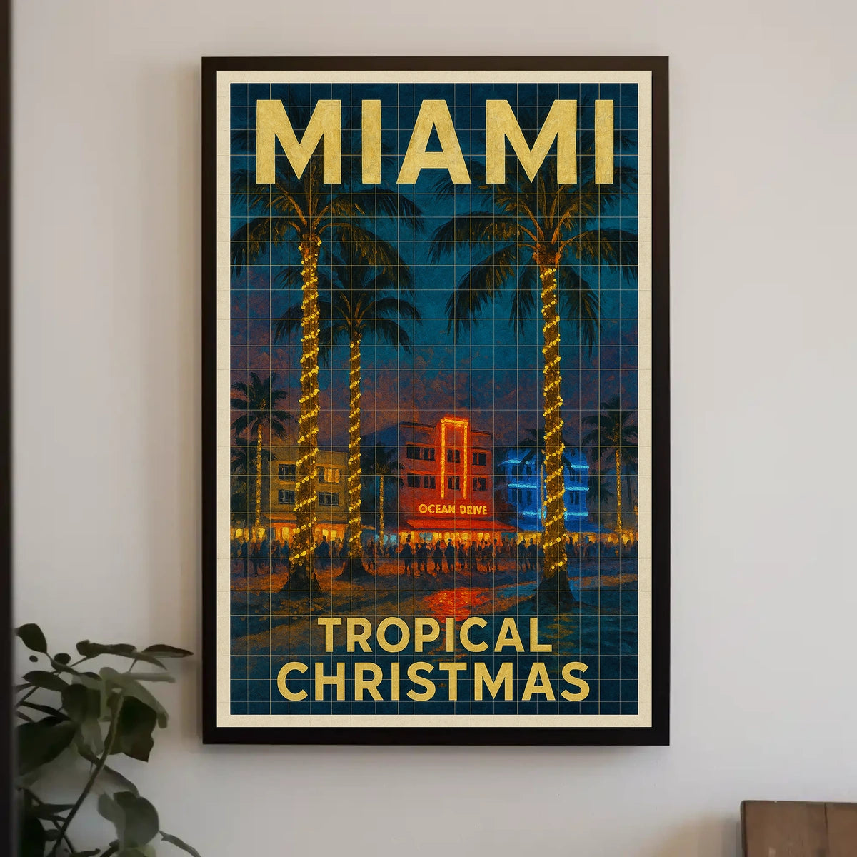 Miami Tropical Christmas Poster