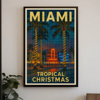 Miami Tropical Christmas Poster