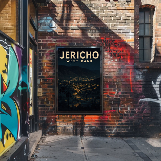 Jericho West Bank Night City Lights Poster Poster