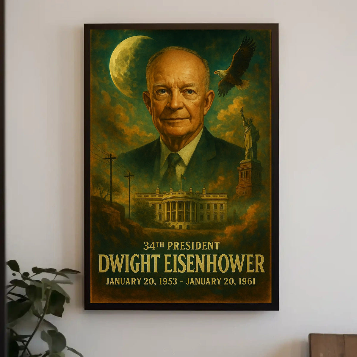 Dwight Eisenhower Historical Neoclassical Poster