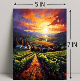 Sunset Over The Vineyard Poster
