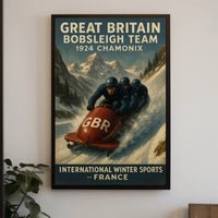 Great Britain Bobsleigh Team 1924 Poster