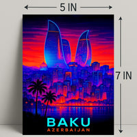 Baku Skyline Azerbaijan Poster PosterGoat