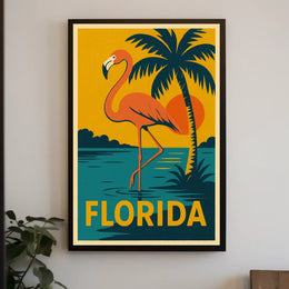 Florida Flamingo Poster