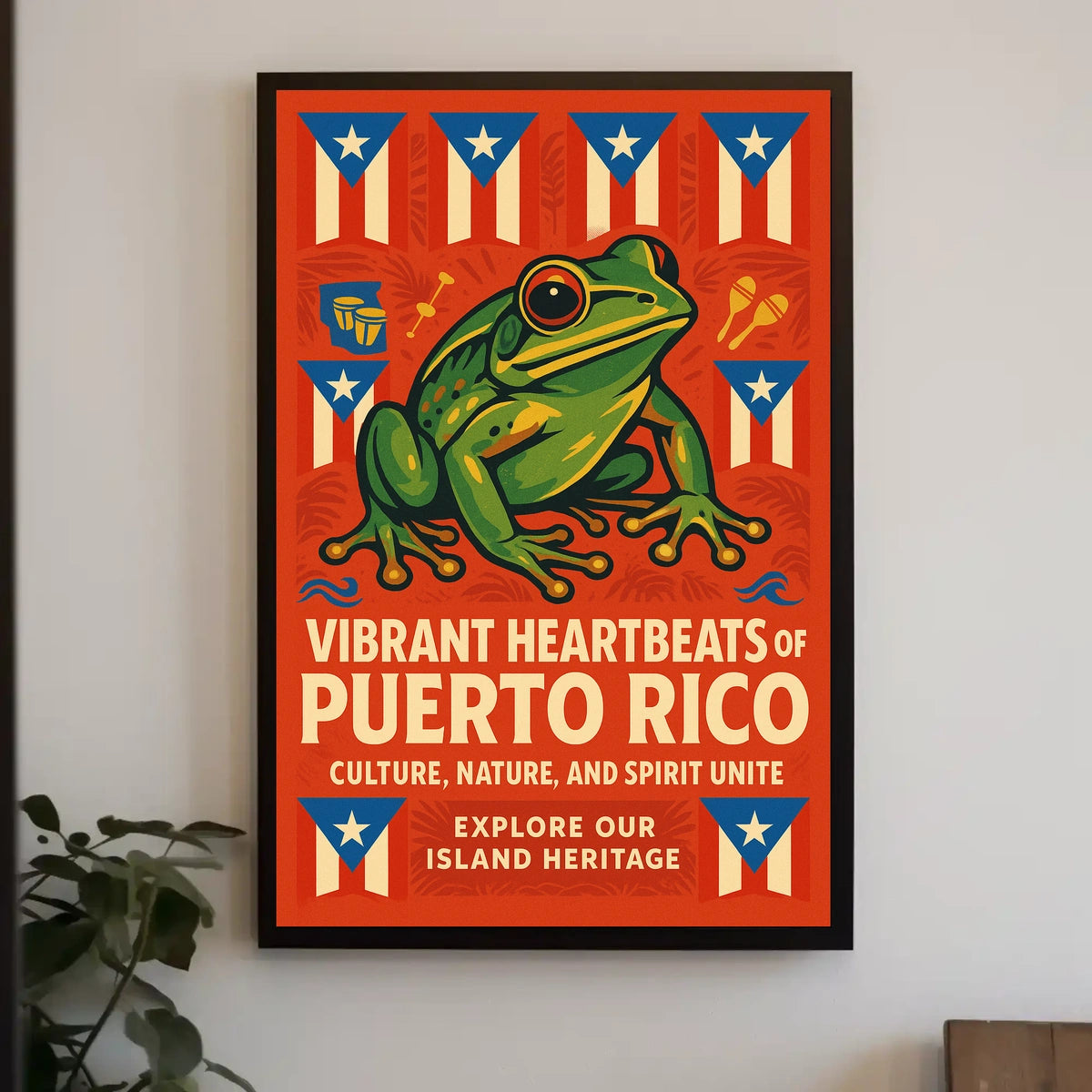 Vibrant Heartbeats of Puerto Rico Poster