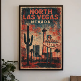 North Las Vegas Vintage Art Deco Poster