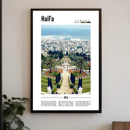 Haifa Skyline with Bahá'í Gardens Urban or Cityscape Poster PosterGoat