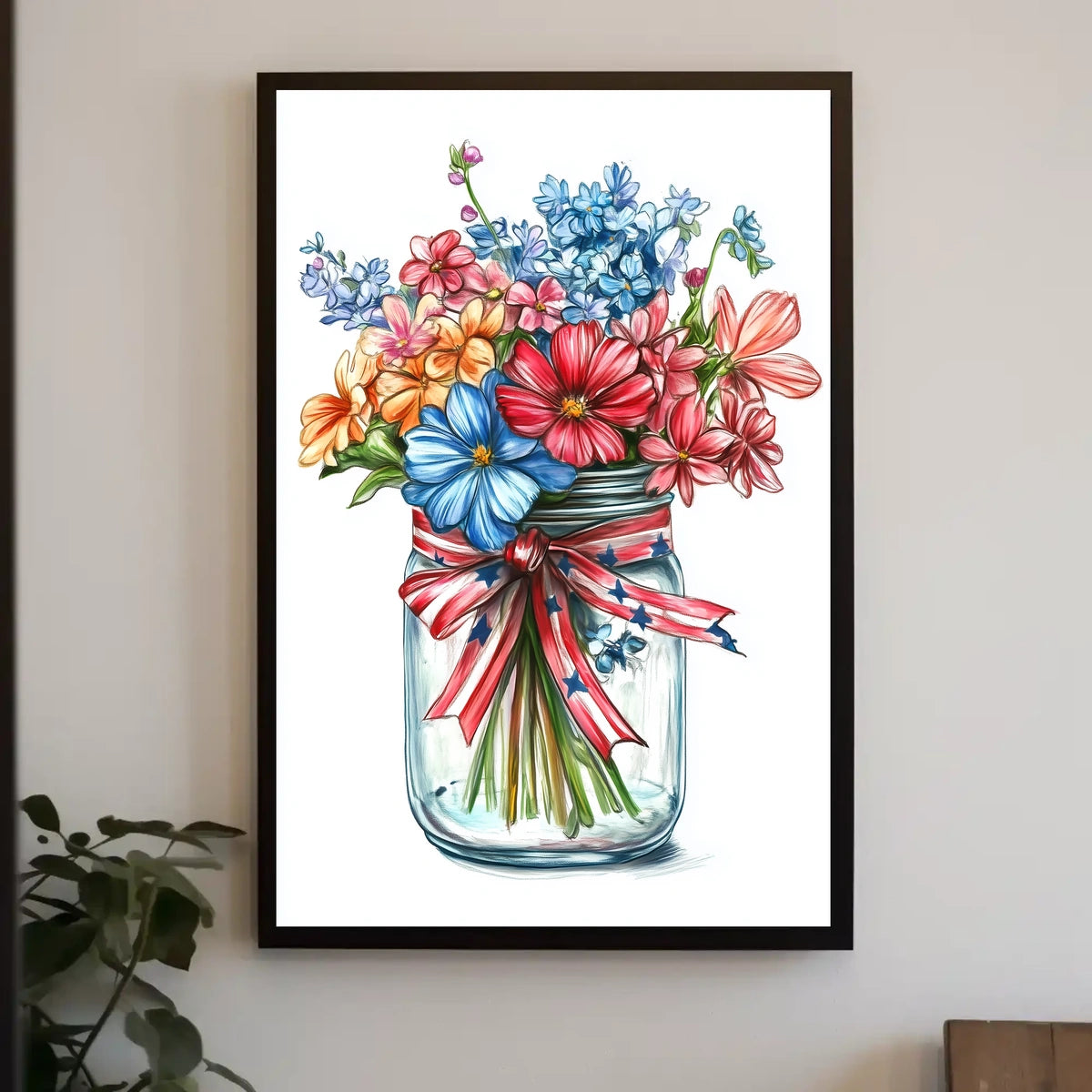 sketch of a mason jar Poster