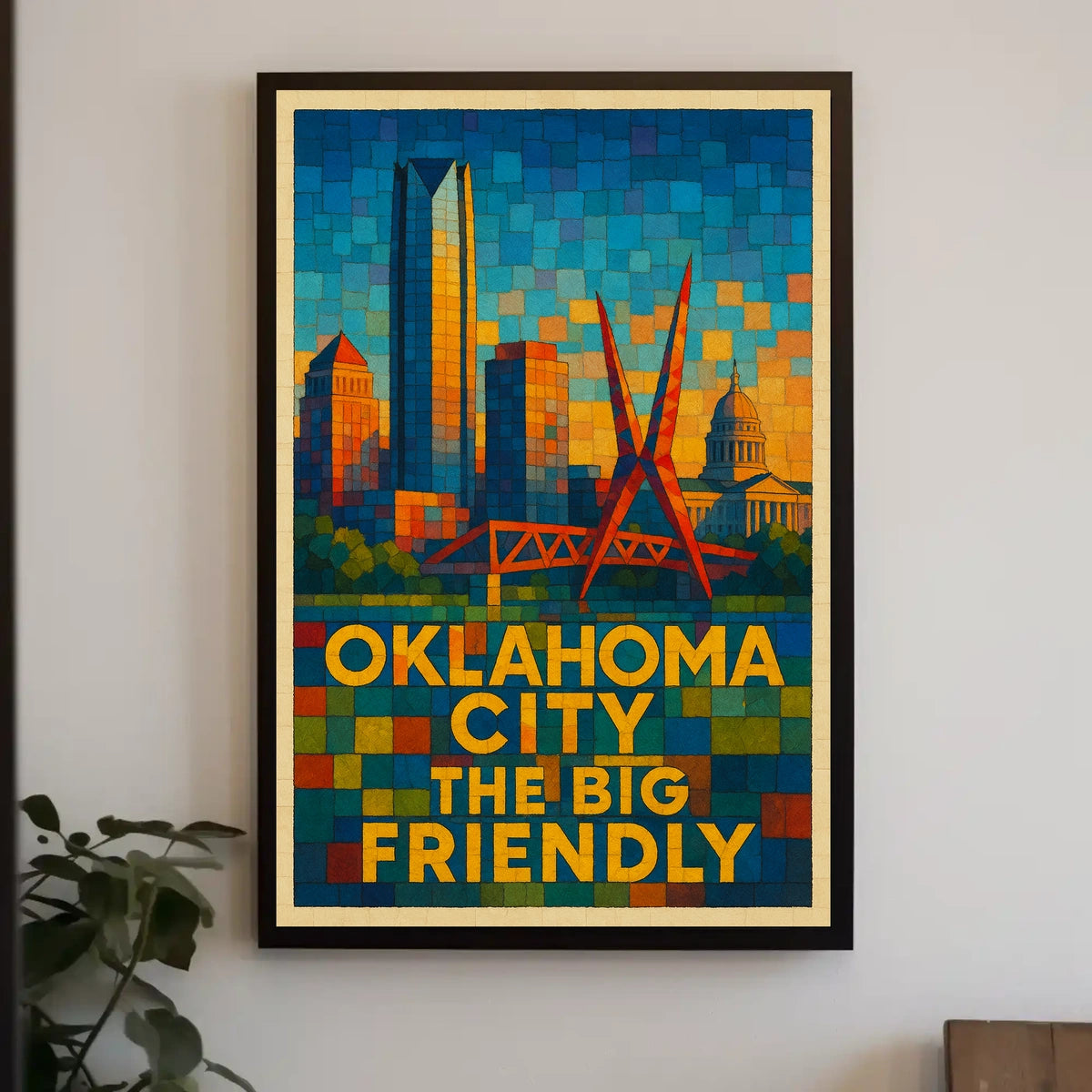Oklahoma City The Big Friendly Poster Cityscape Wall Art