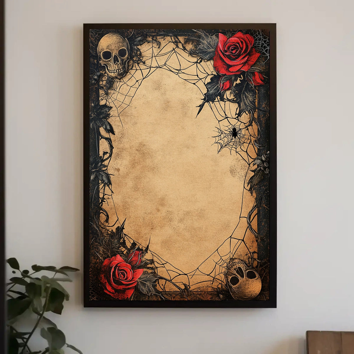 Gothic Skulls and Roses Artistic Pop Culture Poster