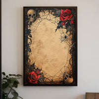 Gothic Skulls and Roses Artistic Pop Culture Poster