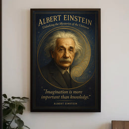 Albert Einstein Inspirational Science Art Poster Print