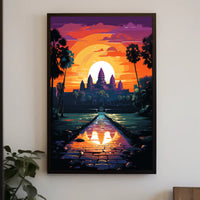 Sunset Over Angkor Wat Poster