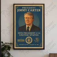 Jimmy Carter Presidential Era Vintage Historical or Presidential Poster