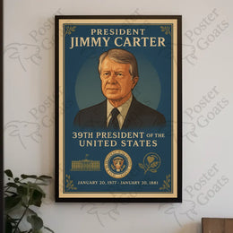 Jimmy Carter Presidential Era Vintage Historical or Presidential Poster