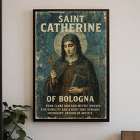 Saint Catherine of Bologna Vintage Religious Art Poster