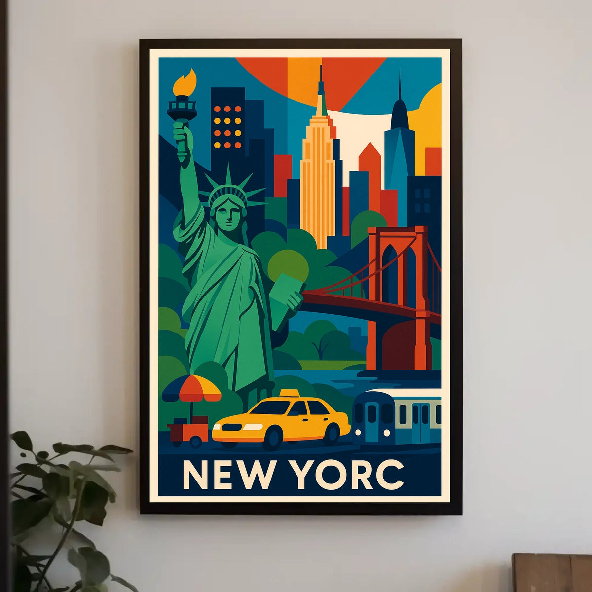 New York City Poster Vibrant Urban Artwork For Home Decor