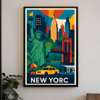 New York City Poster Vibrant Urban Artwork For Home Decor