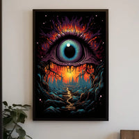 Surreal Eye Fantasy Poster: Mystical Landscape Art