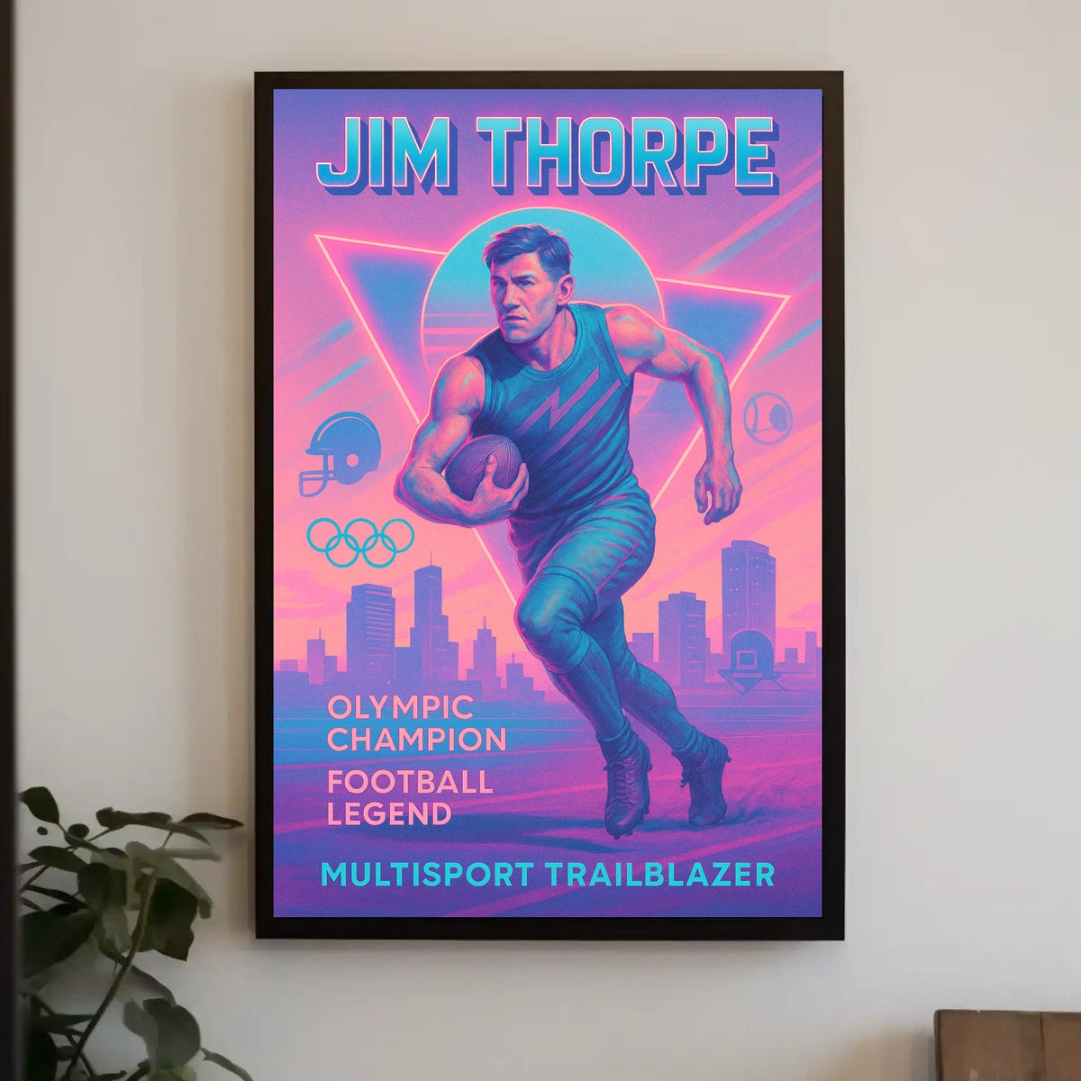 Celebrating a Multisport Trailblazer Jim Thorpe Poster
