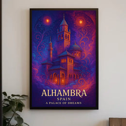 Alhambra Enchantment: Vintage Dreamscape Art Poster