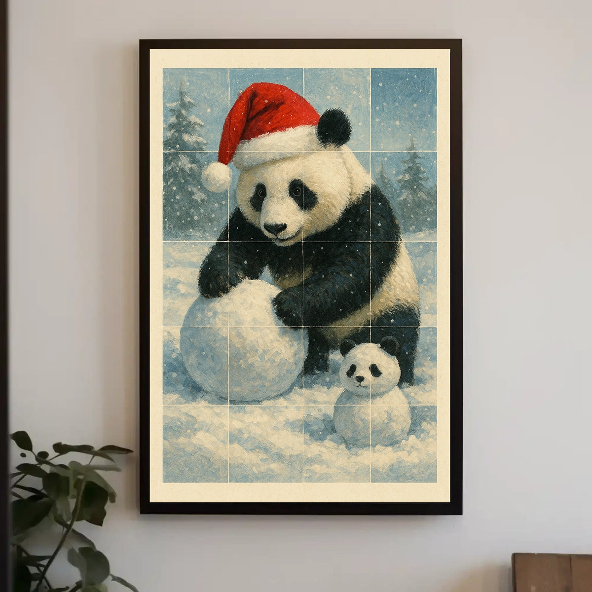 Festive Panda In Winter Wonderland Poster