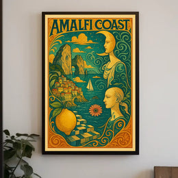 Amalfi Coast Artistic Tribute Poster