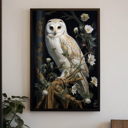 Majestic Owl In Bloom Poster PosterGoat