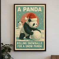 Winter Panda Scene Poster