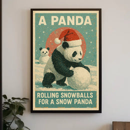 Winter Panda Scene Poster